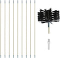 12 Feet Stove Pipe Clean Brush Extension Rods Flexible Fireplace Chimney Brush Stove Pipe Brush Rod Rotary Air Duct Dryer Vent Cleaner Rods Flue Brush Chimney Sweep Kit with Brush Head