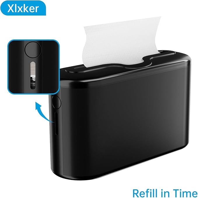Multifold Paper Towel Dispenser Countertop, Hand Towel Dispenser for Bedroom, Bathroom, Kitchen, Toilet (Black)