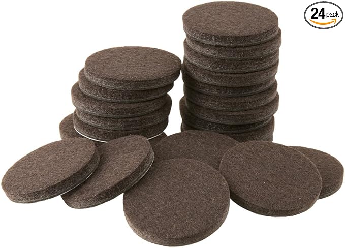 SOFTTOUCH softtouch Heavy Duty Felt Furniture Pads 1-1/2 Inch- Protect Hardwood Floors from Scratches, Brown, 24 Pack