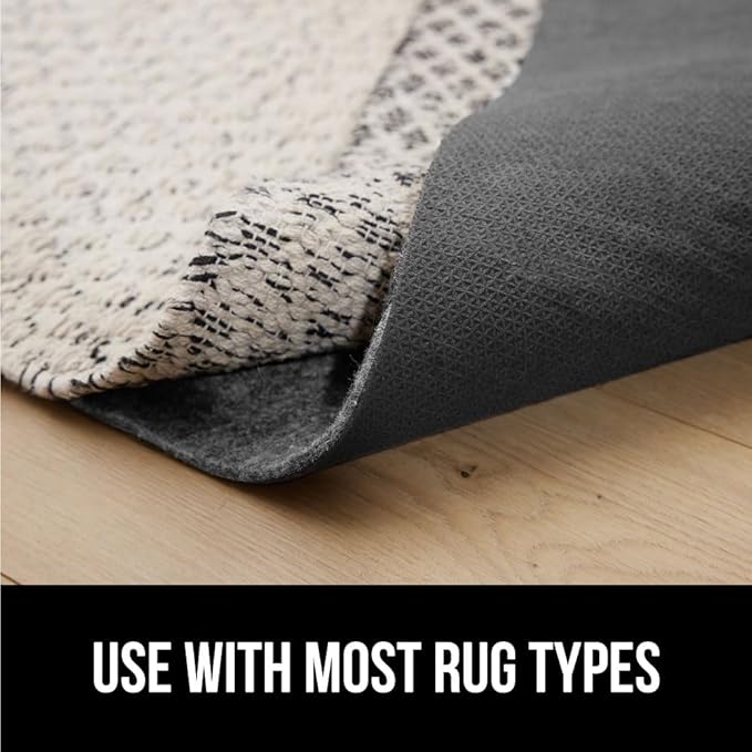GORILLA GRIP Felt and Natural Rubber Stay in Place Slip Resistant Rug Pad, 1/4in Thick, 8x2 FT, Protective Padding Under Area Rugs, Cushioned Gripper Pads, Carpet Runners, Hardwood Floors Protection
