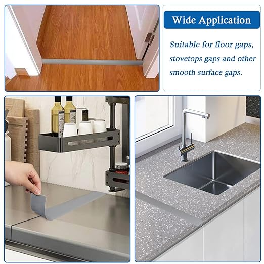 Floor Transition Strip Self Adhesive Floor Cover Strips Laminate 2" Wide Vinyl Flat Divider Transitions (5cm, 20Ft, Gray)