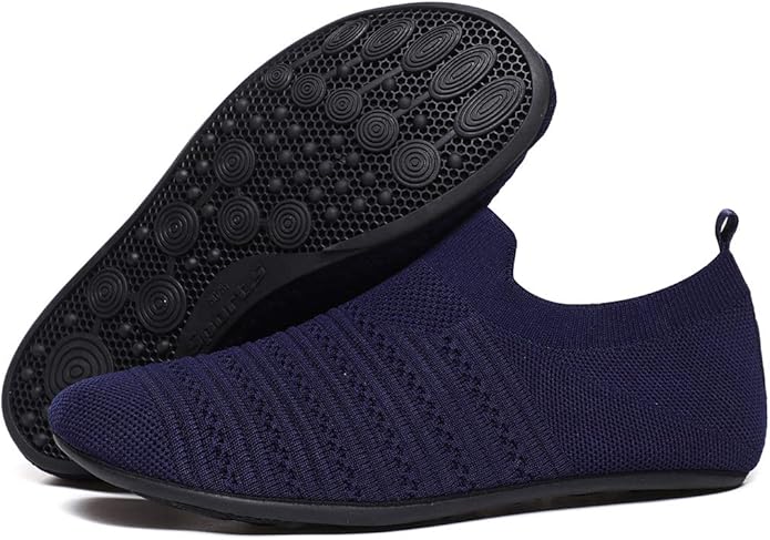 QZKDM Lightweight Slip on Grip Indoor House Slippers Barefoot Non Slip Home Exercise Yoga Shoes for Men Women