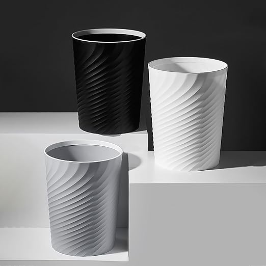 Bathroom Trash Can 1.8 Gallon Waste Basket 2 Pack Small Garbage Can for Toilet Office Bedroom, White