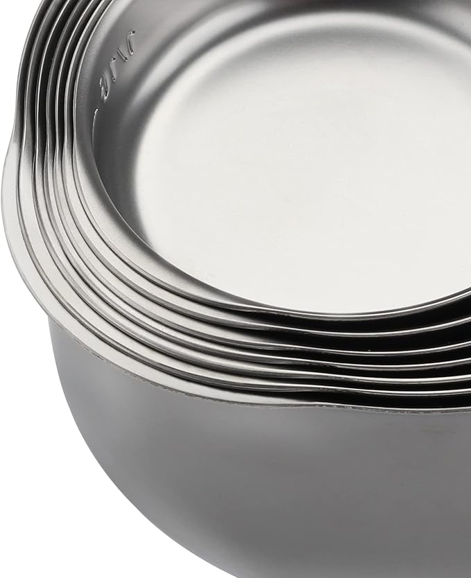 Stainless Steel Measuring Cups Set of 7 Stackable Heavy Duty Measuring Cups for Dry and Liquid Ingredients