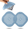 2 Pack Drain Hair Catcher Silicone Drain Protector Hair Stopper with Suction Cup for Shower Kitchen Bathroom Lake Blue