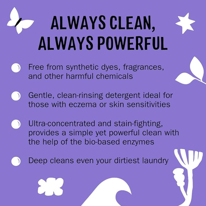 Molly's Suds Liquid Laundry Detergent | Clean Laundry Detergent Soap for Sensitive Skin | 2x Concentrated, High Efficiency (HE) | Lavender - 100 Loads