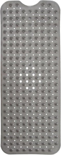 ENKOSI Bathtub Mat – 40 x 16 Inch Extra Long Non Slip Shower Mat – Anti Slip Grey Bath Mat with Suction Cups and Drain Holes – Bathroom Mat for Smooth Tubs and Shower Floors (40x16 Clear Grey)