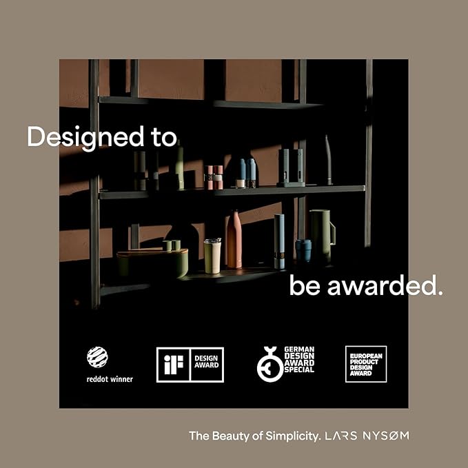 LARS NYSØM Stainless Steel Insulated Water Bottle 12oz 17oz 25oz 34oz 51oz | Insulated Thermo Flask for Hot and Cold Beverages | Leakproof Drinking Bottle (Mocha Brown, 17oz)