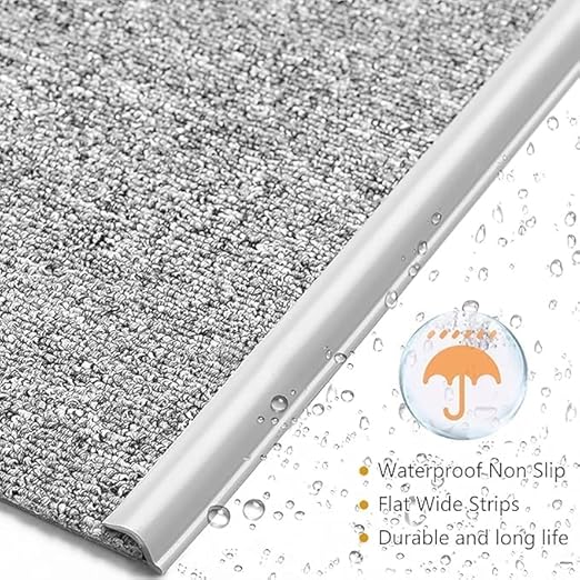Self Adhesive Carpet Transition Strip with Edge Trim, Designed for Seamless Transitions from Carpet to Tile or Vinyl Floors, Perfect for Doorways.(Brown,25ft)