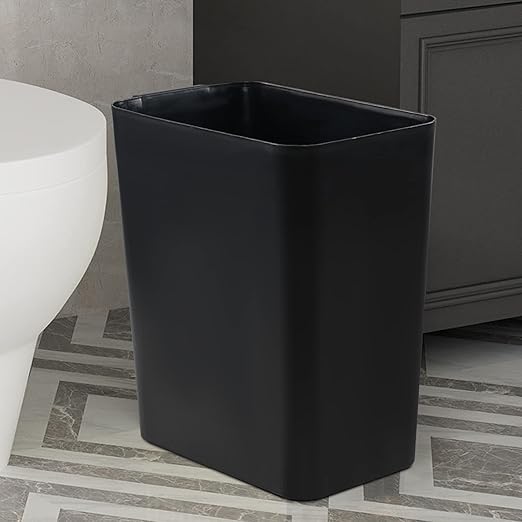 Gainhope 3-Pack 4.5 Gallon Plastic Small Trash Can Wastebasket, Black Garbage Container Bin for Under Desk, Office, Bathroom, Living Room, Classroom