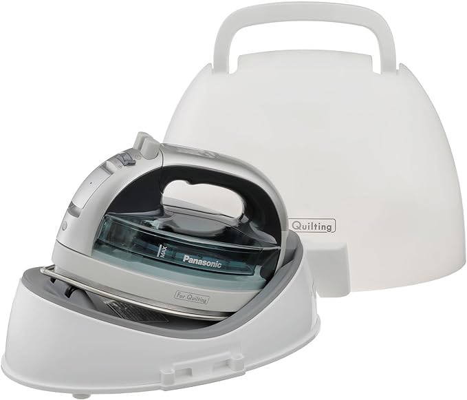 Panasonic NI-QL1100L Cordless Steam/Dry Iron, 1500W Wide Stainless Steel Plate, Silver/Light Blue