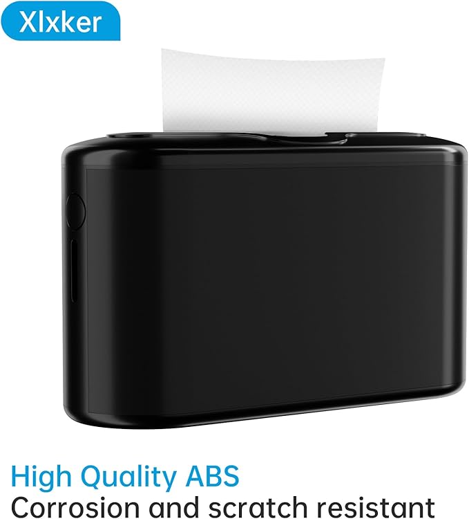 Multifold Paper Towel Dispenser Countertop, Hand Towel Dispenser for Bedroom, Bathroom, Kitchen, Toilet (Black)