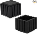 Flyshop Anti-Skid Non-Marking Synthetic Rubber Patio Chair Table Leg Caps Square Furniture Covers 20pcs, Black, 22 mm x 22 mm, 7/8" x 7/8"