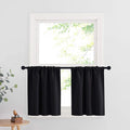 RYB HOME Black Curtains for Windows, Bathroom Curtains Small Window Drapery Blackout Privacy Drapes for Cafe Bedroom Panels, Width 29 by Length 24, 1 Pair