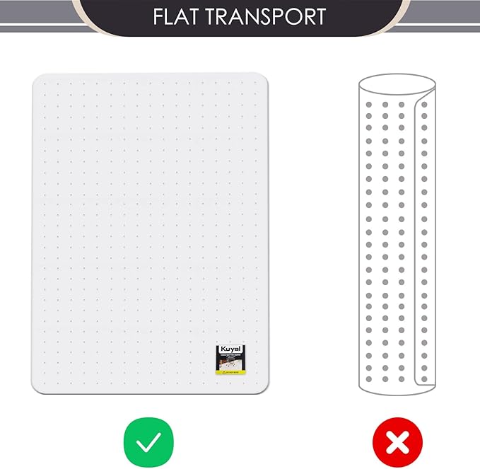 Kuyal Office Chair Mat for Carpet, 2 Pack 48x 60 Clear Heavy Duty Computer Chair Mat, Under Desk Protector Carpeted Floors Mat, Easy Chair Movement,Ship Flat