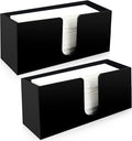 Paper Towel Holder for Countertop,Black Acrylic Napkin Dispenser-Multifold/C-Fold/Z-Fold Trifold Paper Towel Dispenser for Bathroom Kitchen Restaurant Toilet - Durable 5mm Thick(2)