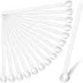 Honeydak 1/32 Teaspoon Micro Scoops 150 Milligram Mini Measuring Spoons Tiny Little Plastic Scoop for Measuring Cosmetics, Powders, Glitter and Seasoning(White, 16 Pieces)