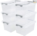 6-Pack 6 L Plastic Storage Containers Latch Storage Box with Lids