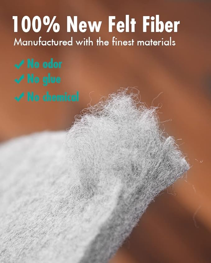Non Slip Rug Pad Gripper - 8x11 Feet 1/8” Extra Thick Felt Under Rug for Area Rugs and Hardwood Floors,Super Cushioned Non Skid Carpet Padding