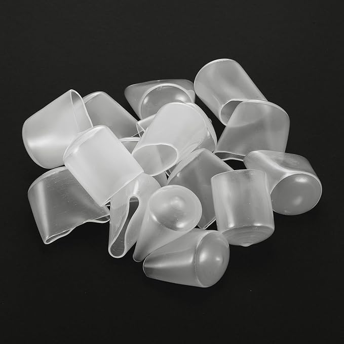 uxcell 20pcs Rubber End Caps Protective Caps 28mm(1.1 Inch) ID Vinyl PVC Round Tube Bolt Cap Cover Screw Thread Protectors, Clear