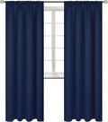 BGment Rod Pocket Blackout Curtains 84 Inches Long for Bedroom - Thermal Insulated Room Darkening Drapes with Rod Pocket Privacy for Living Room, 52 x 84 Inch, 2 Panels, Navy Blue