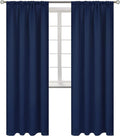 BGment Rod Pocket Blackout Curtains for Bedroom 84 Inches Length - Thermal Insulated Room Darkening Curtain for Living Room, 42 x 84 Inch, 2 Panels, Navy Blue