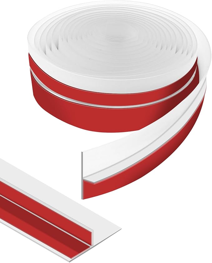 Orghtin T-Shaped Silicone Seal Strip, Clear Sealer Weather Stripping Door Seal Strip, 40Ft x 1.97 in Draft Stopper for Side of Door