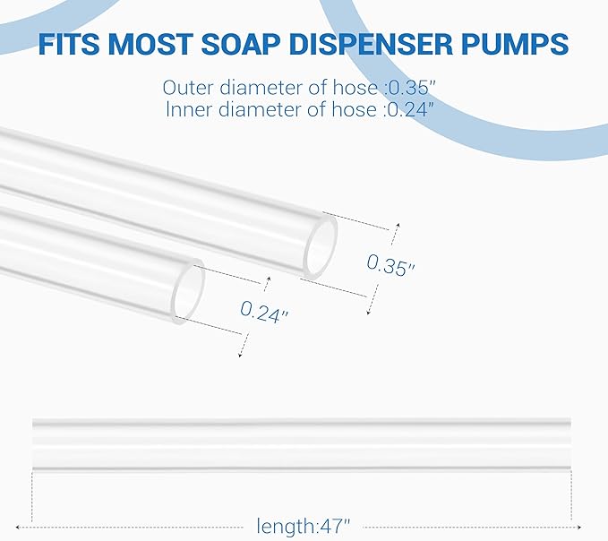 Yofidra Sink Soap Dispenser Extension Kit: Under Sink Dish Soap Dispenser with 47" Tube Hose and Check Valve for Prevent Backflow Countertop Kitchen Sink Accessories