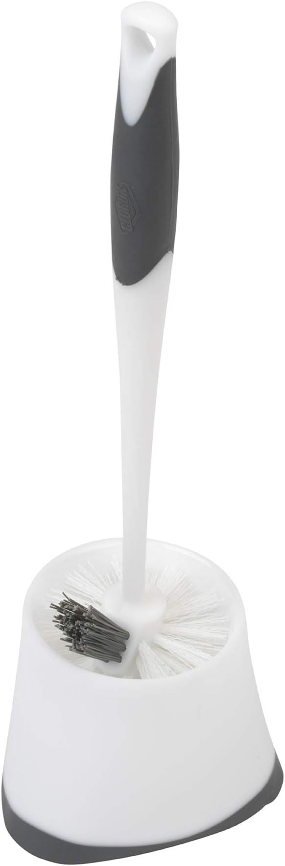 Clorox Under-Rim Toilet Bowl Brush with Corner Storage Caddy, 16 x 5 x 5.5 in