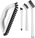 Grout Cleaning Brush Set (4 Pcs) Heavy Duty Hand Grout Scrub Brush & Detail Cleaning Brush Set for Baseboards,Floor, Corners, Shower, Bath Tub & Tiles