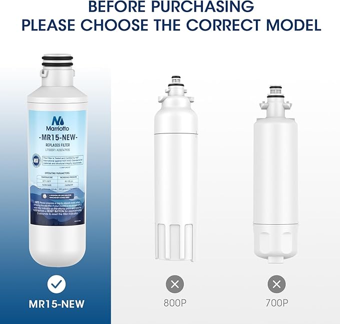 MARRIOTTO Water Filter LT1000PC Replacement for Refrigerator, Compatible with LT1000PC/PCS, LT1000PC, LT-1000PC, MDJ64844601, ADQ747935 ADQ74793504 Water Filter (4 Pack)