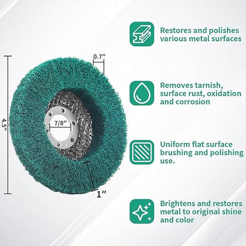 10Pcs 180 Grit Scour Flap Disc 4 1/2 Inch Angle Grinder Attachment Coarse Sanding Disc Paint Rust Remover Wire Brush Metal Polishing Wheel