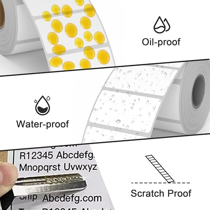 Thermal Labels 2.25 x 1.25, Adhesive Label Stickers 12 Rolls 12000 Label Papers for Barcode, FNSKU, Mailing, Shipping, Compatible with Zebra, Rollo and More Thermal Printers