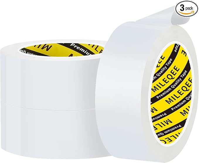 3Pack MILEQEE Window Weather Stripping Door Seal Tape White, 1in x 33FT, Automotive Weatherstrip Adhesive Seal Strip for Car Auto Trunk, Weatherproof Gap Sealing Sealer Draft Blocker, Easy Removal