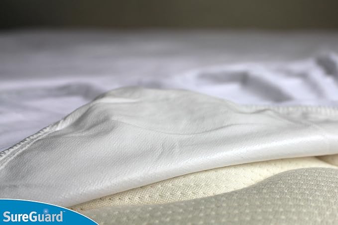 SureGuard Full Extra Long (XL) Mattress Protector - 100% Waterproof, Hypoallergenic - Premium Fitted Cotton Terry Cover White