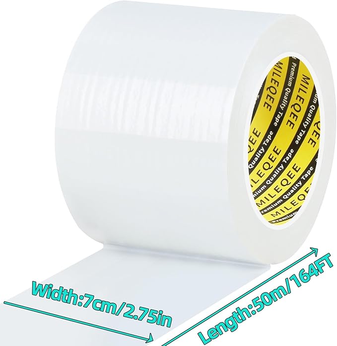 Window Weather Stripping Door Seal Tape White, 2.76in x 164FT, Automotive Weatherstrip Adhesive Seal Strip for Car Auto Trunk, Weatherproof Gap Sealing Sealer Draft Blocker, for Winter Summer