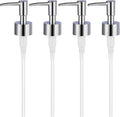 4Pcs Soap Dispenser Pump Replacement(Standard Diameter 28/400 Neck Size,1.1inch),Lotion Dispenser Pumps for Regular Mouth Plastic Shampoo Bottle (Silver)