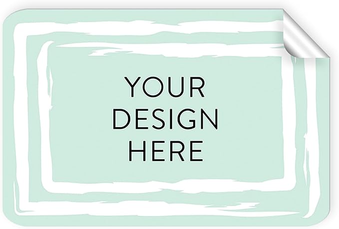 100 Custom Vinyl Stickers - Upload Your own Image, Text, Design, Logo - Personalized Logo Labels for Handmade, Packaging, Bottle, Jars, Candle, Brand Stickers (Mint, 4x2)