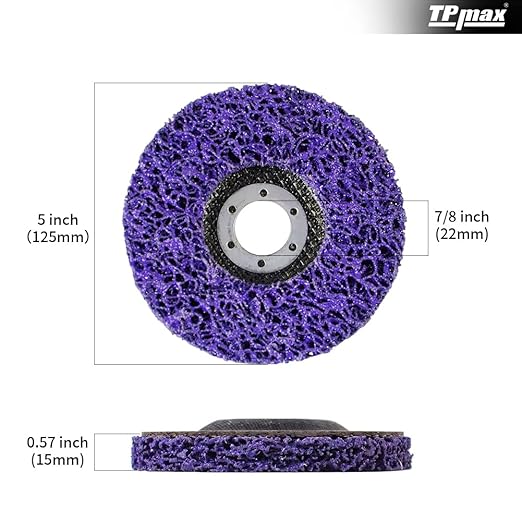 5" x7/8'' Stripping Discs Rust Remover Wheel Remove Paint and Oxidation Poly Strip Wheel Disc Abrasive Angle Grinding Wheel - 10 Pack(Purple)