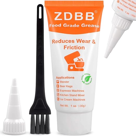 Food Grade Grease for Kitchenaid Stand Mixer Odorless Food Grade Equipment Lubricant with PTFE Espresso Machine Grease Sanitary Lubricant for Beer Kegs, Meat Slicer, Grinders, 1 oz 1-Pack