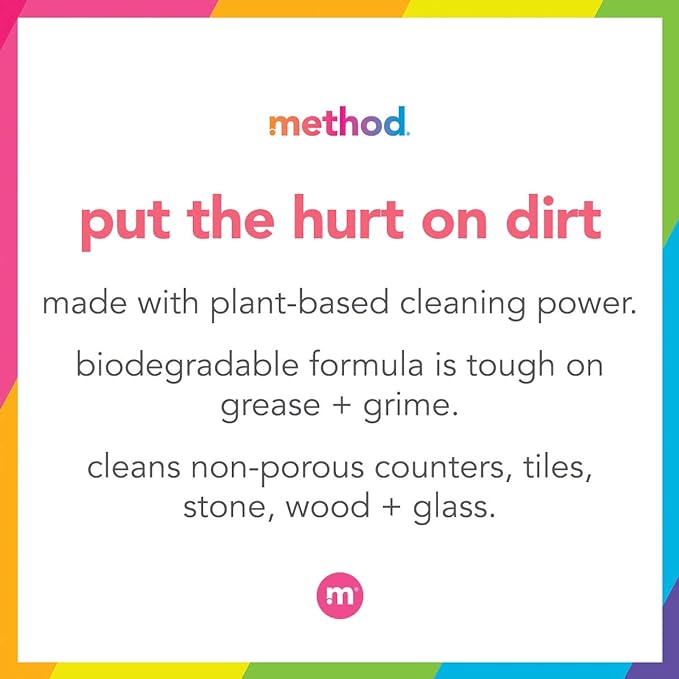 Method All-Purpose Cleaner, Pink Grapefruit, Plant-Based and Biodegradable Formula Perfect for Most Counters, Tiles, Stone, and More, 28 oz spray bottle (Pack of 2)