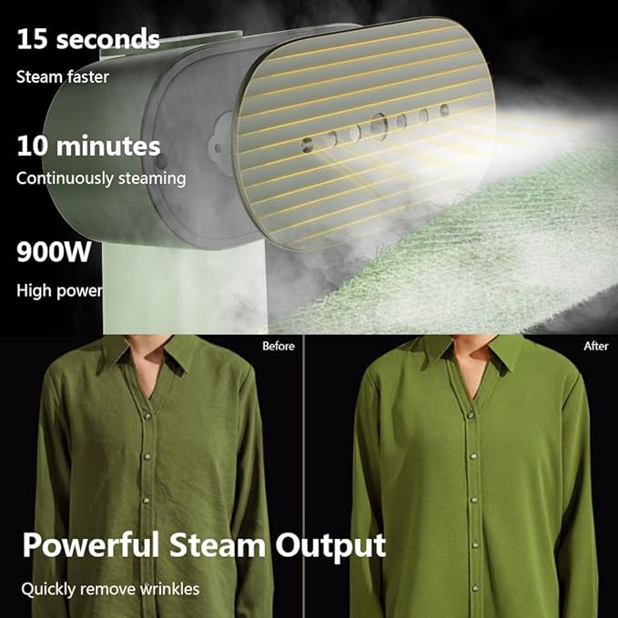 G6 2-in-1 Portable Steamer for Clothes and Iron for Clothes, Just 0.7lbs Lightly, 10 Minutes of Continuous Steam, 900W Light Steamer for travel and home (pink)