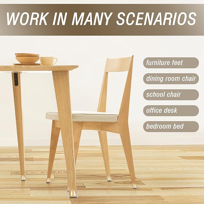 BUMACO 40Pcs Chair Leg Floor Protectors Chair Leg Protectors for Hardwood Floors Silicone Pads Covers to Protect Floors Clear Universal S (15/16" to 1-5/16")