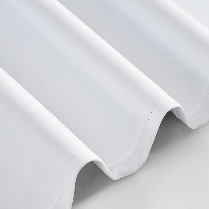PONY DANCE White 100% Black Out Curtains 54 inch Length, Thermal Insulated Window Treatment Blacout Drapes for Bedroom, Room Darkening Noise Reducing Curtains for Living Room(2 Panels, 34 inches Wide)