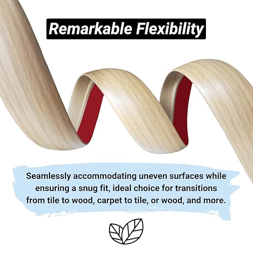 Floor Transition Strip Self Adhesive Carpet Wood Tile Vinyl Flooring Laminate Transition Cover Edge Trim Gap Doorway Threshold for Uneven Floors Heights Within 5 mm (120 inches, Beige Cream)