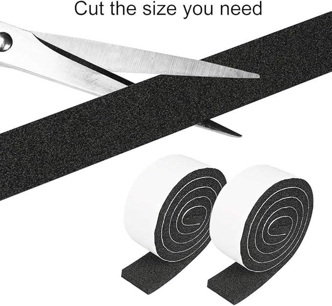 2 Rolls 2 Inch W 1/2 Inch T Weather Stripping Air Conditioner Open Cell Foam Seal Tape, Window Insulation High Resilience Seal Strip for Doors Window,Total 11FT