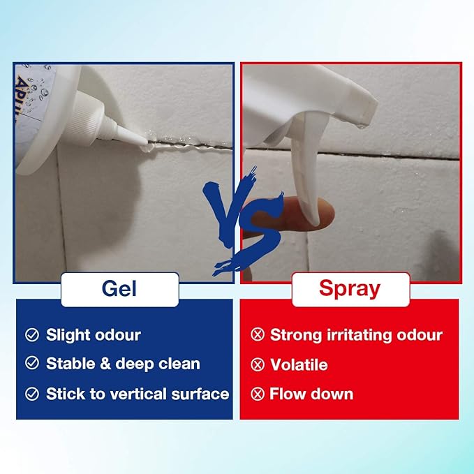 APULITO Household cleaner Gel for Bathroom Shower Kitchen Tile Sink Countertop 10 Fl Oz (Pack of 2)