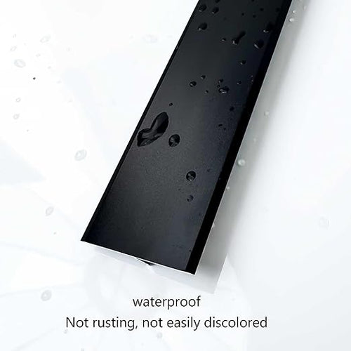10Pcs Aluminum T Molding Floor Transition Strip, 48In Aluminum T Molding Trim, Floor Strip Floor Flat Divider Strip for Joining Floor Gaps, Threshold, Floor Tiles (Black, 4ft x 1.3in 10Pcs)
