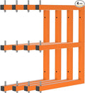 Lumber Rack Wall-Mounted Lumber Storage Rack, Heavy Duty Wood Storage Racks with 6-Level System, 1320 LB Sturdy Garage Wood Organizer, Orange Lumber Metal Racks for Indoor and Outdoor (4 Pack)