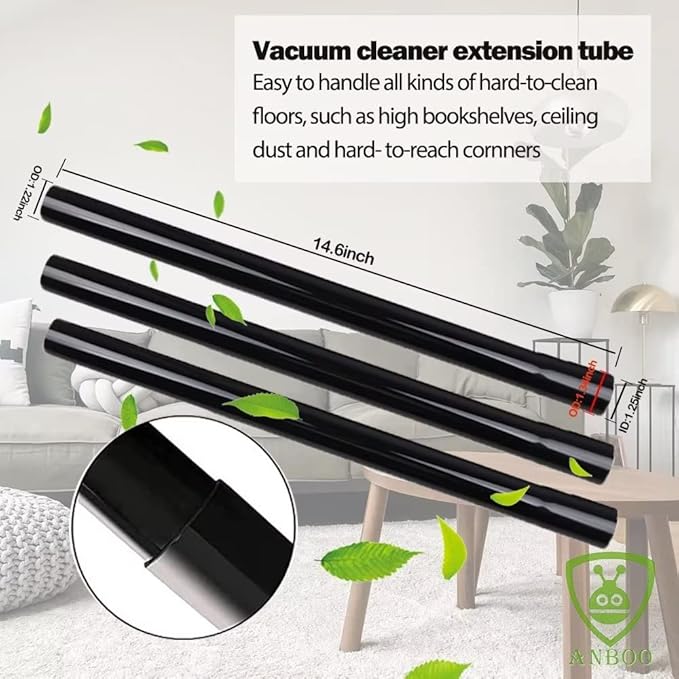 Vacuum Attachments for Shop Vac Accessories 1 1/4 inch & 1 3/8 inch Household Cleaning Kit With Adapter（10 Pcs）